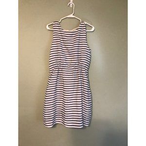 J crew dress size 8 blue and white striped lightweight sleeveless
